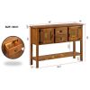 Solid Wood Farmhouse Console Table Buffet Cabinet with Storage Drawers in Brown