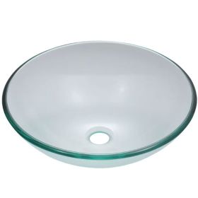 Crystal Clear Tempered Glass Round Bathroom Vessel Sink