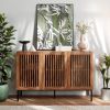 Mid-Century Modern Dining Buffet Storage Cabinet Sideboard in Brown Wood Finish