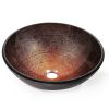 Modern 16.5 inch Round Copper Color Glass Vessel Sink