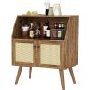 Mid-Century Modern Buffet Cabinet Sideboard Table in Walnut Wood Finish