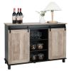 FarmHouse Sliding Barn Doors Kitchen Buffet Storage Cabinet