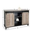 FarmHouse Sliding Barn Doors Kitchen Buffet Storage Cabinet