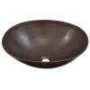 Vessel Style Solid Copper Bathroom Sink Oval 18 x 14 inch