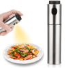 Oil Sprayer for Cooking, 100ml Stainless Steel Oil Spray Bottle, Durable Oil Sprayer Mister Kitchen Gadgets for Baking, Air Fryer, BBQ (Silver