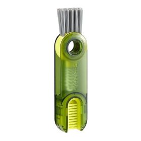 3 in 1 Tiny Bottle Cup Lid Detail Brush Straw Cleaner Tools (Color: Green)